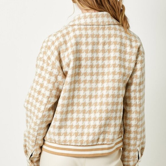 MYSTREE CHECK TWEED BOMBER JACKET - Picture 7 of 8